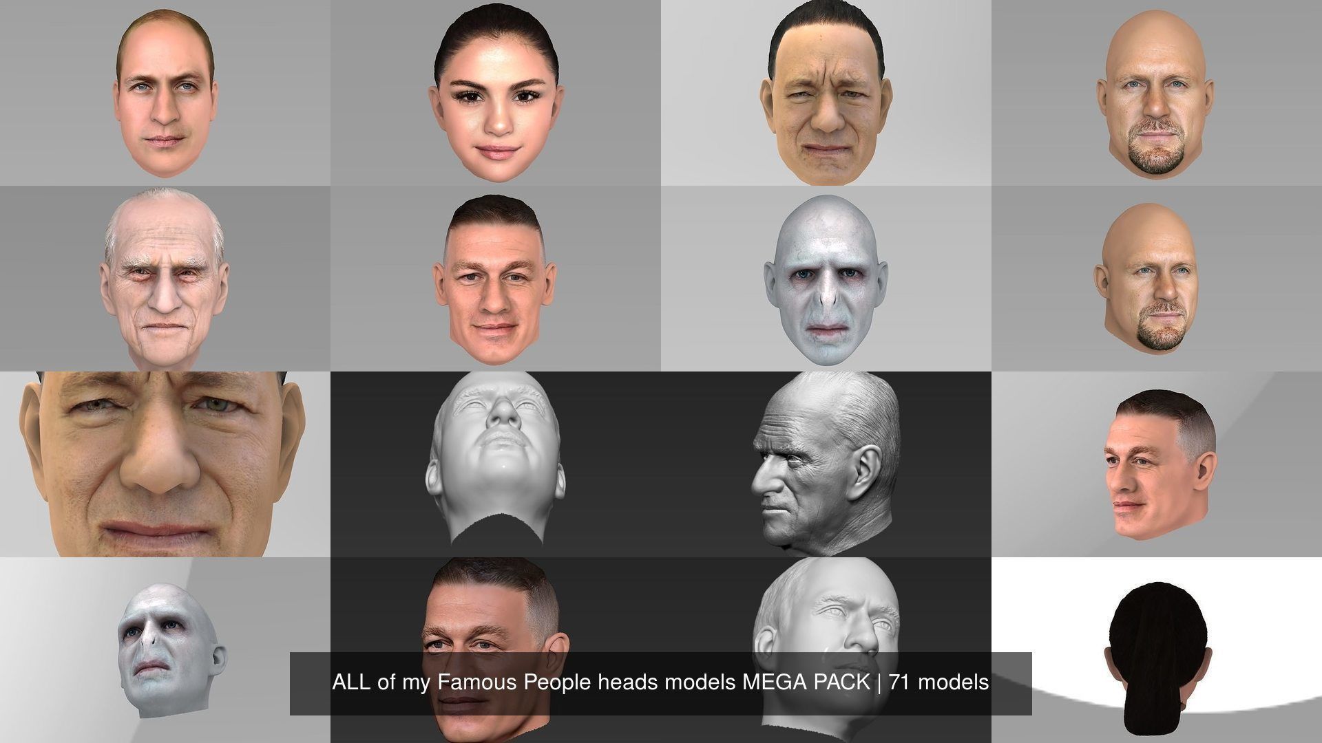 MEGA PACK 74 Famous People heads models  3D Model Collection_150
