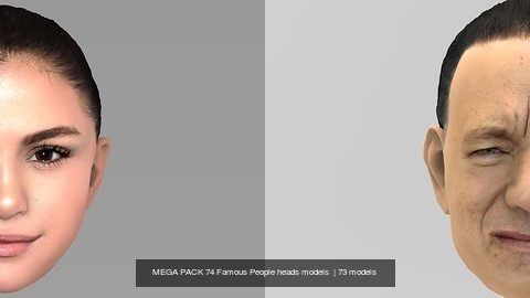 MEGA PACK 74 Famous People heads models  3D Model Collection_46