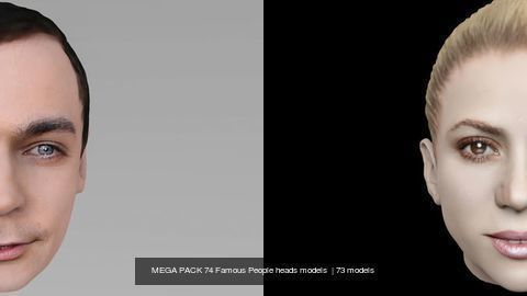 MEGA PACK 74 Famous People heads models  3D Model Collection_28