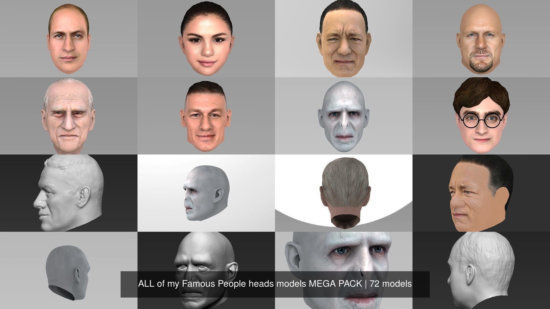 MEGA PACK 74 Famous People heads models  3D Model Collection_142