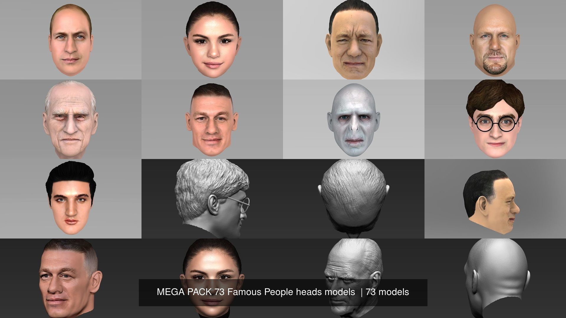 MEGA PACK 74 Famous People heads models  3D Model Collection_72