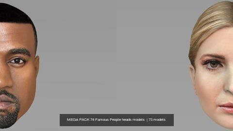 MEGA PACK 74 Famous People heads models  3D Model Collection_40
