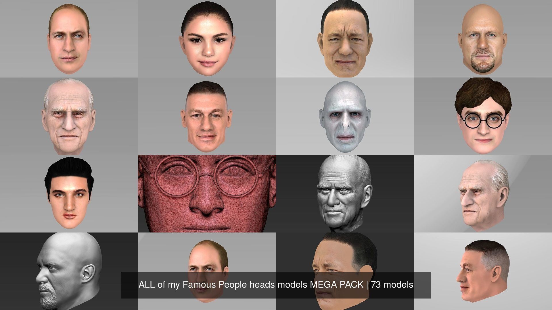 MEGA PACK 74 Famous People heads models  3D Model Collection_90