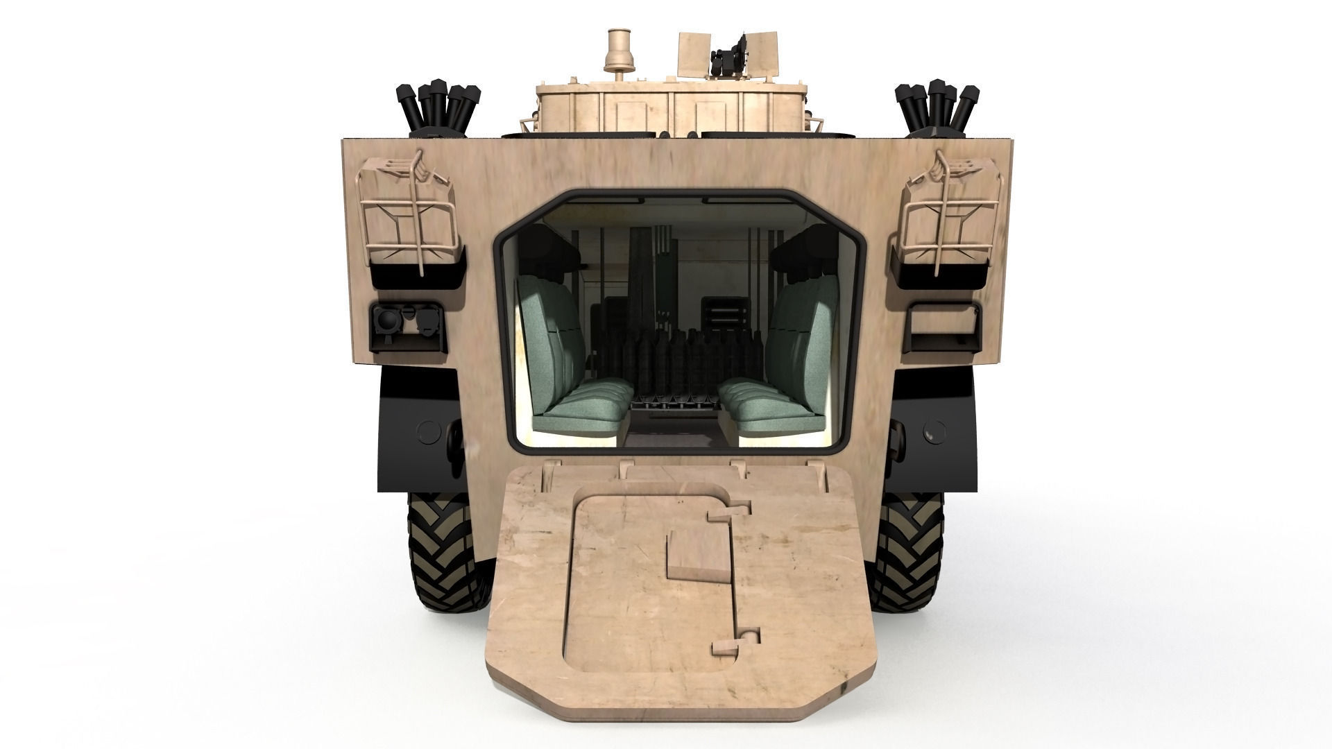 Pandur 2 armored vehicle 3D model_5
