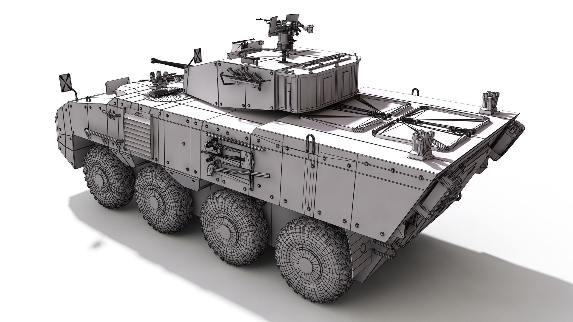 Pandur 2 armored vehicle 3D model_8