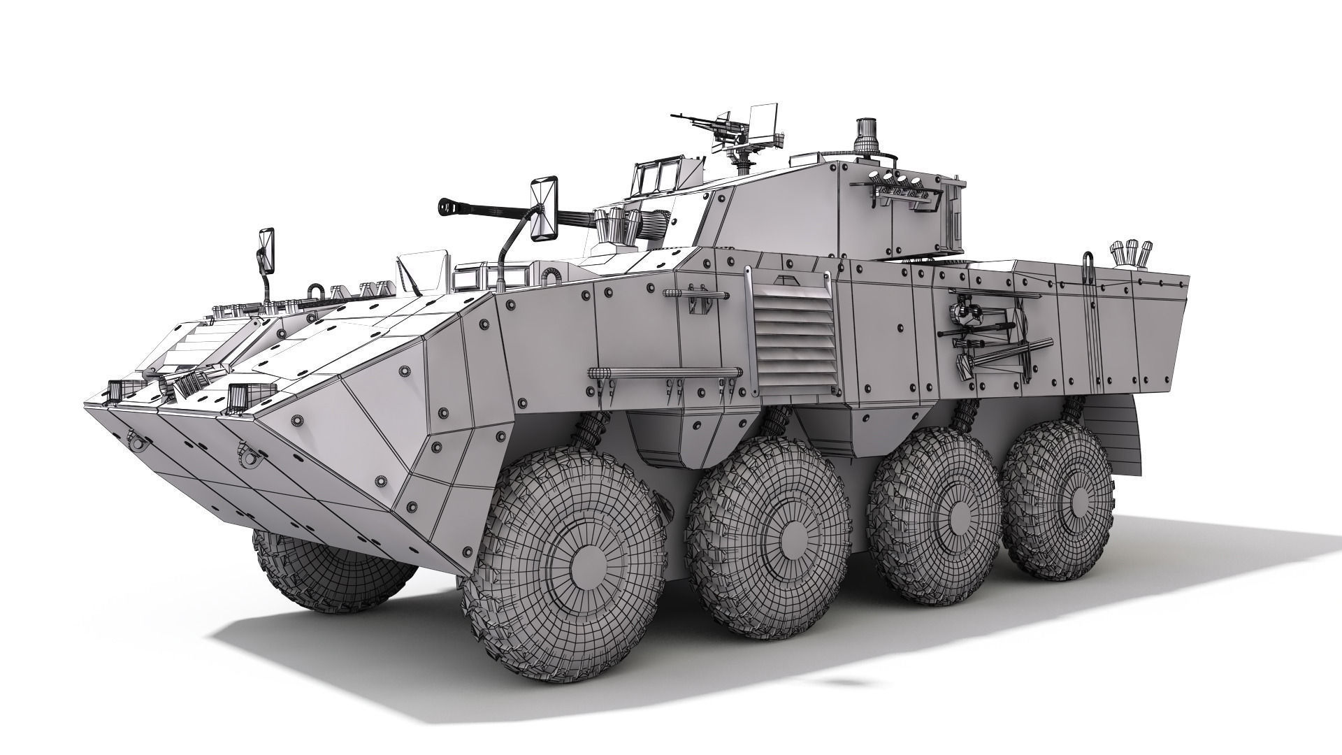 Pandur 2 armored vehicle 3D model_7