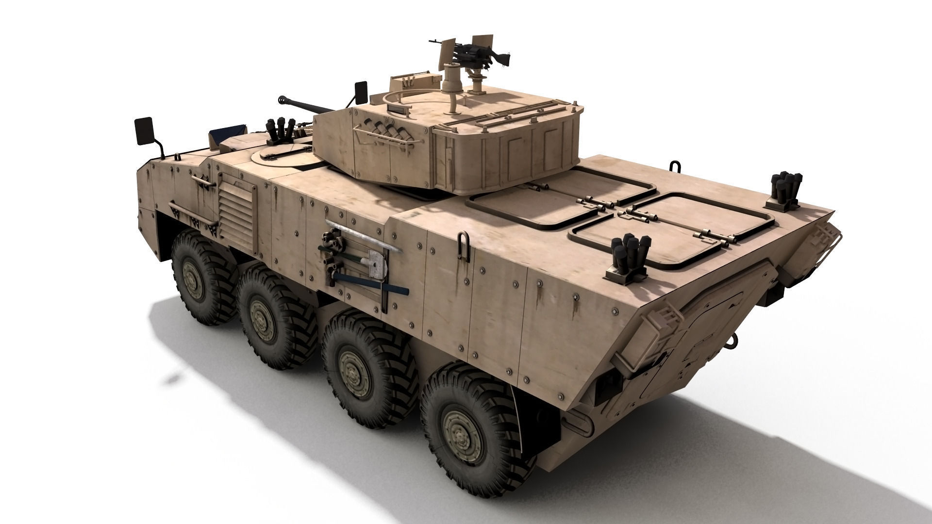 Pandur 2 armored vehicle 3D model_1