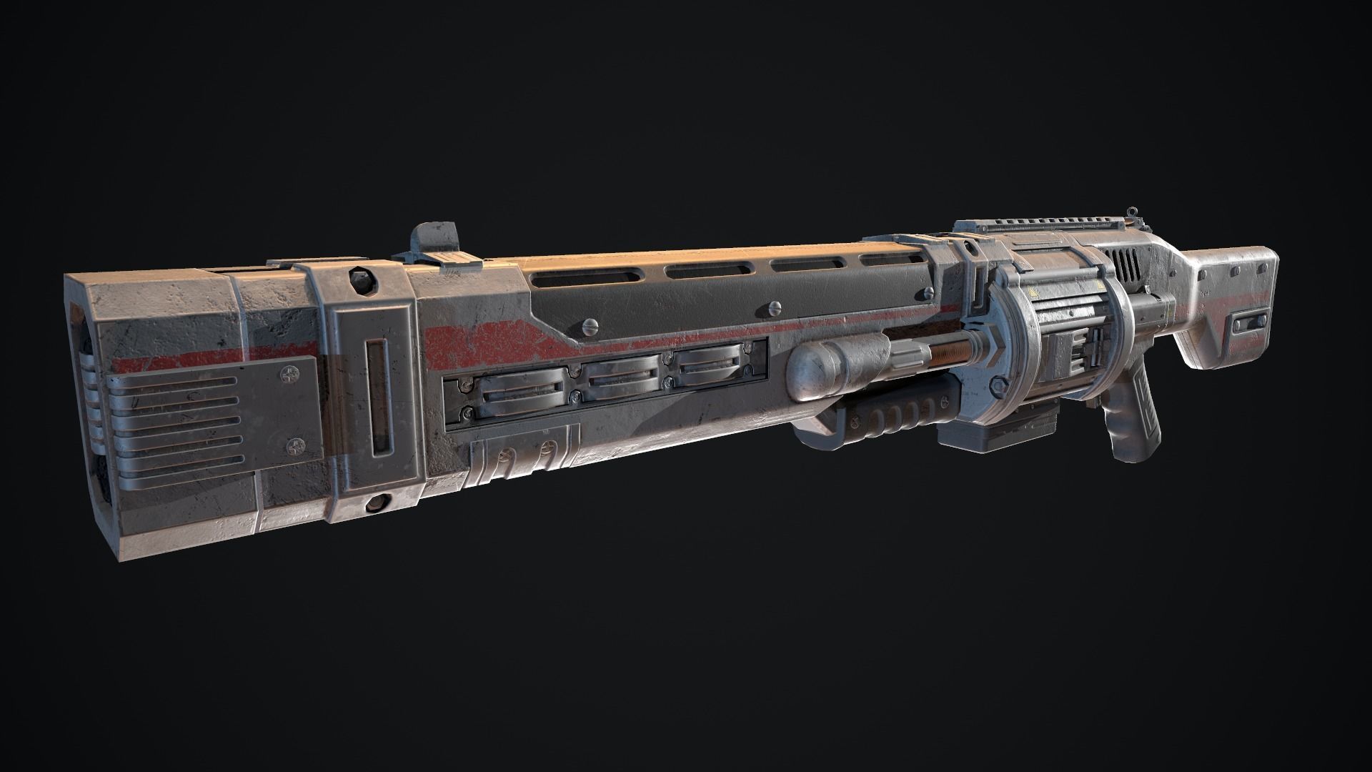 Faith gun Low-poly 3D model_2