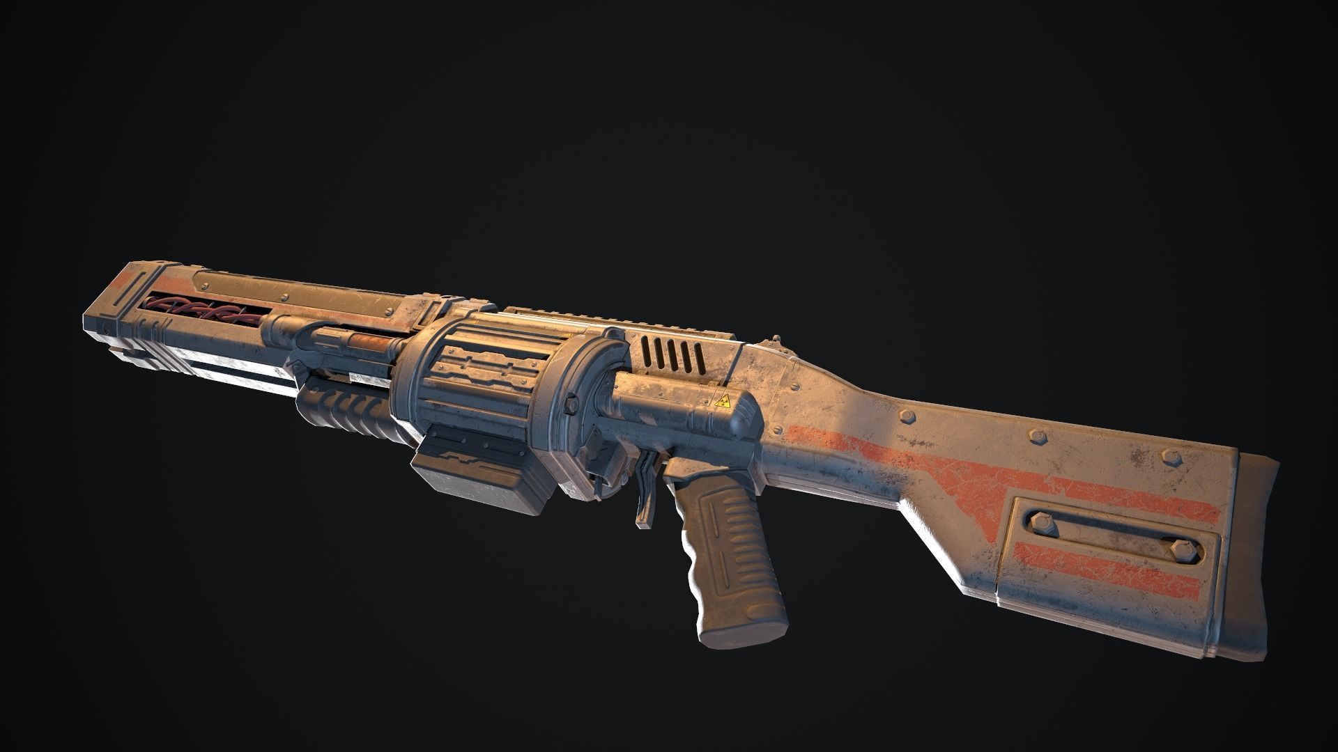 Faith gun Low-poly 3D model_5