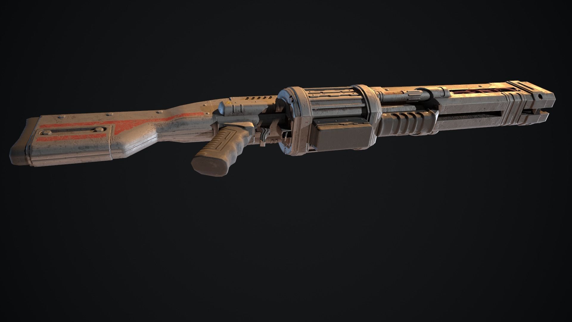Faith gun Low-poly 3D model_6