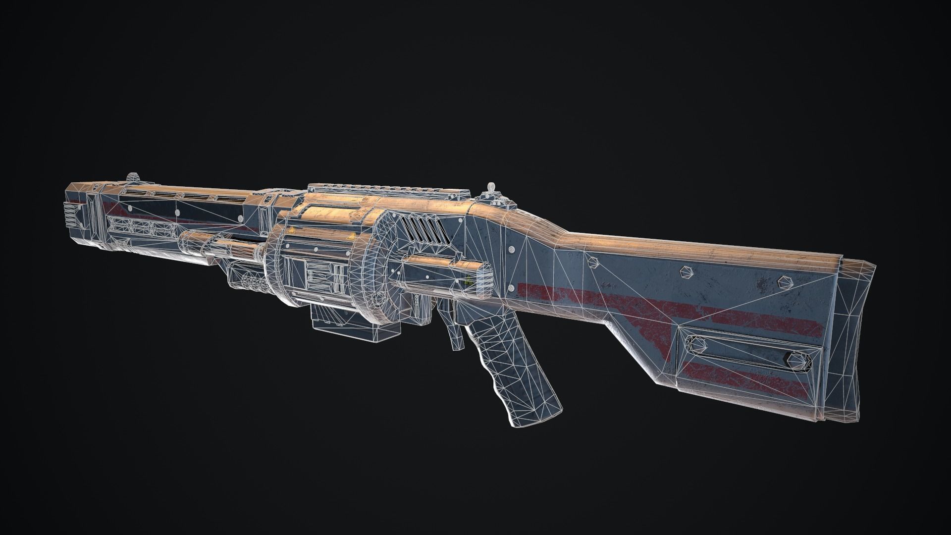 Faith gun Low-poly 3D model_9