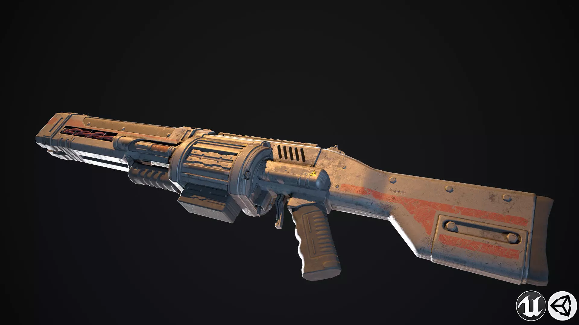 Faith gun Low-poly 3D model_0