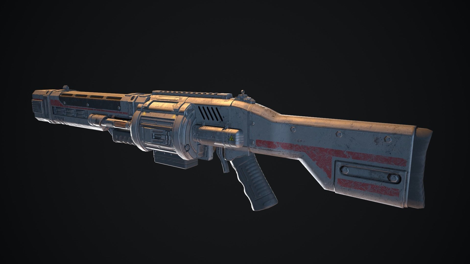 Faith gun Low-poly 3D model_4