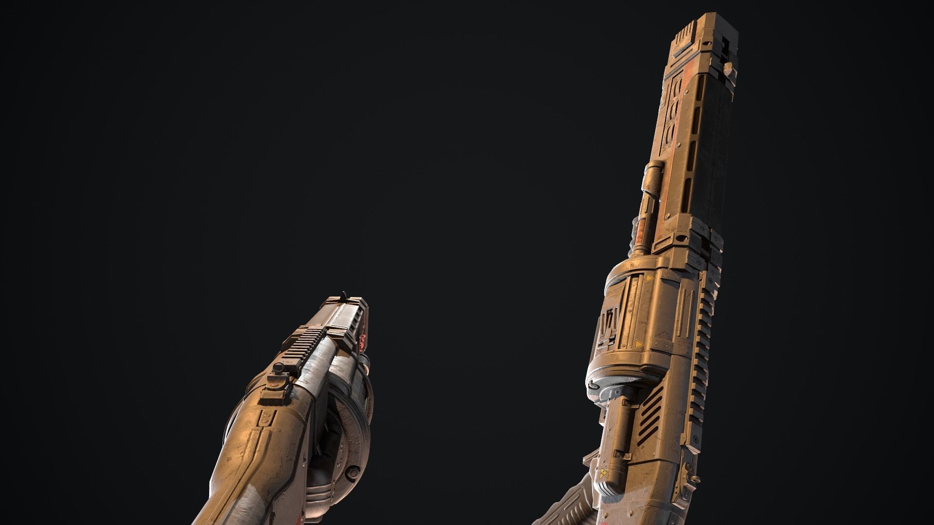 Faith gun Low-poly 3D model_7