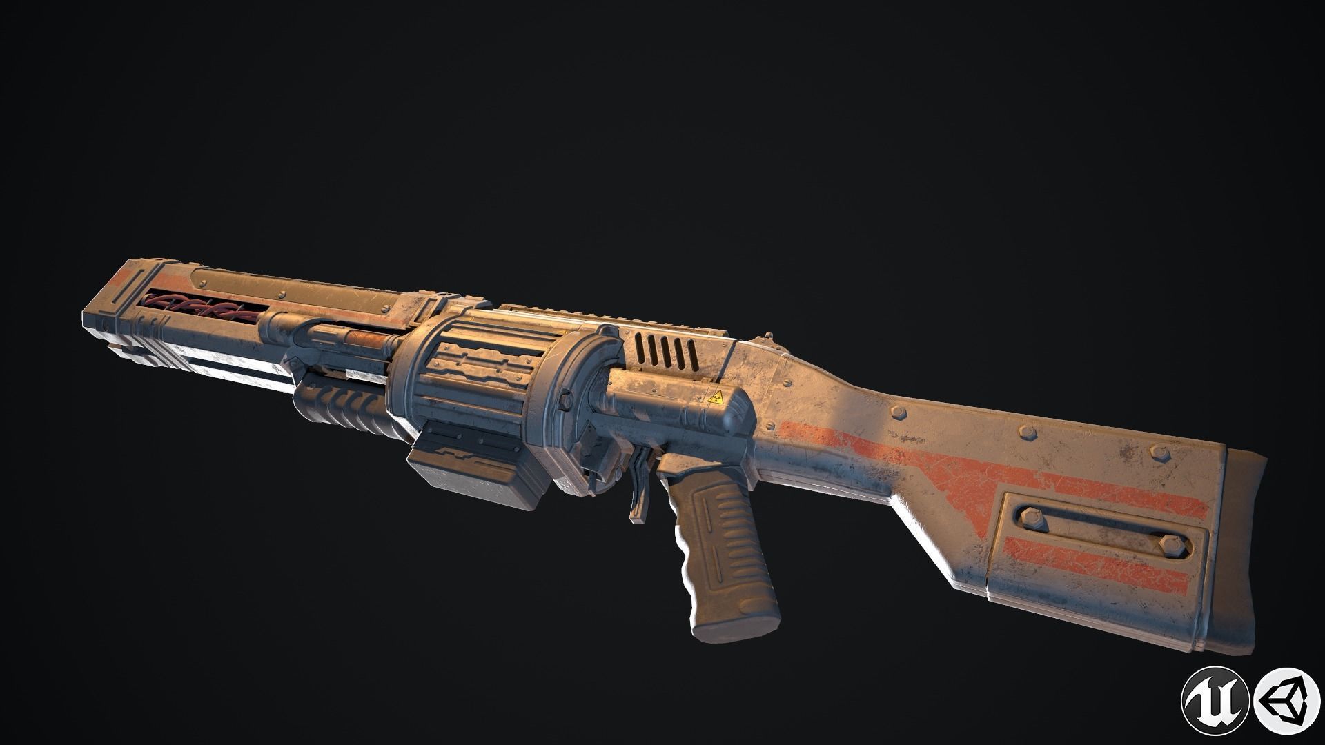 Faith gun Low-poly 3D model_3