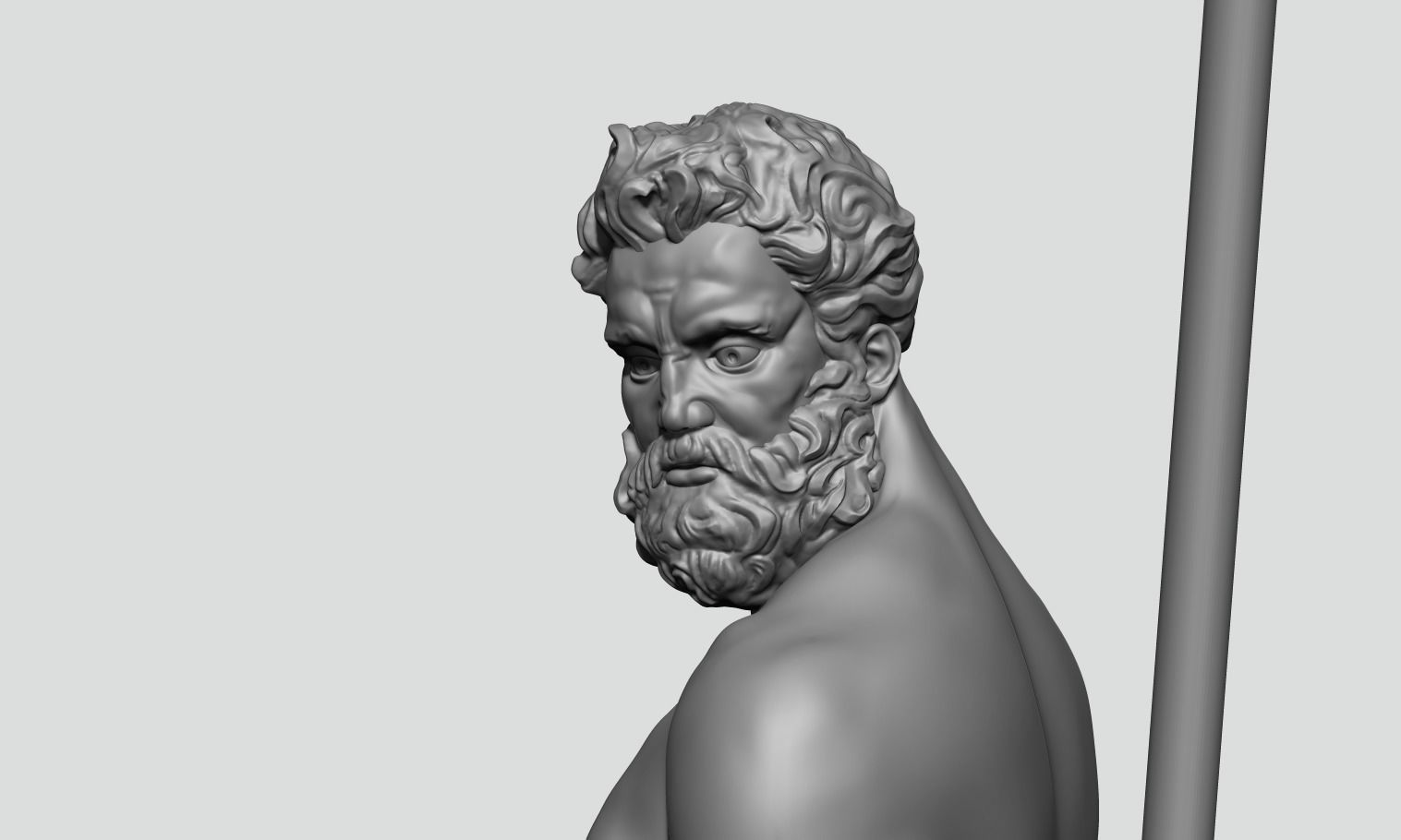 Poseidon Neptune bust 3D model_5