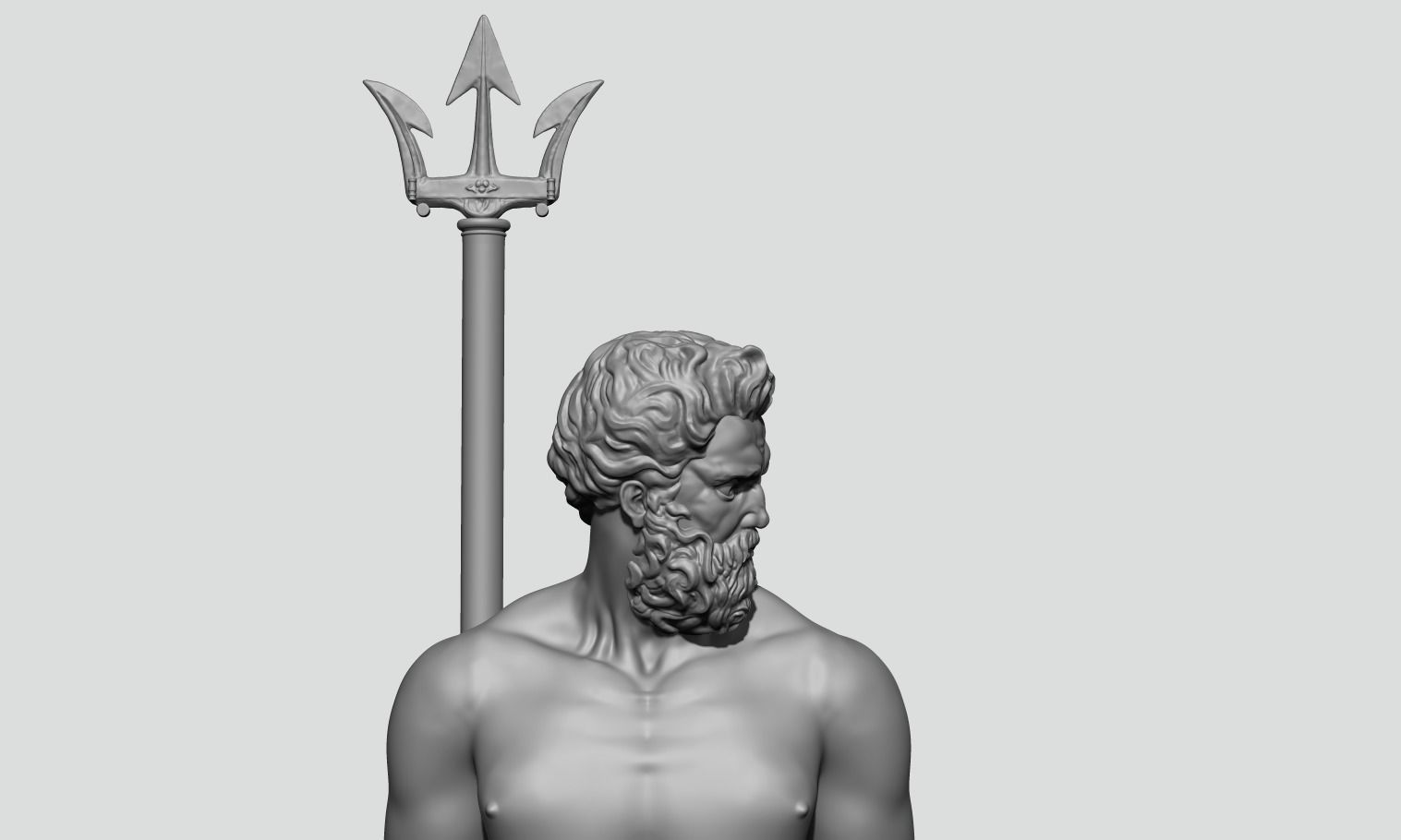 Poseidon Neptune bust 3D model_2
