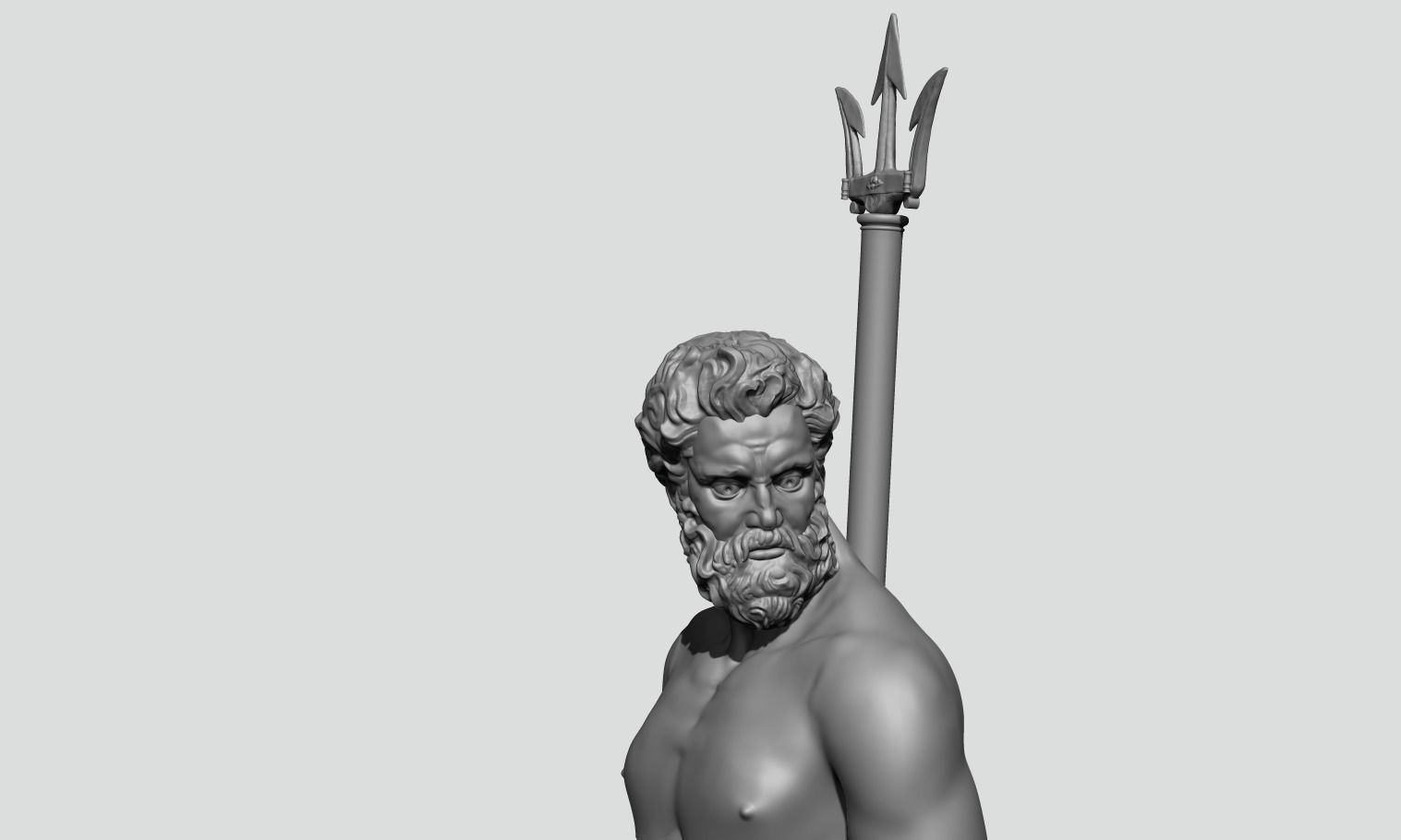 Poseidon Neptune bust 3D model_3