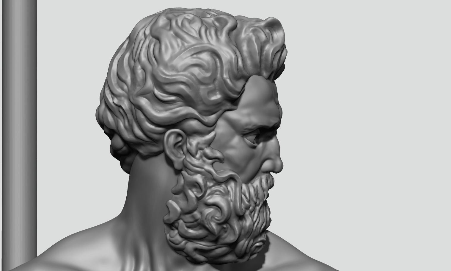 Poseidon Neptune bust 3D model_4