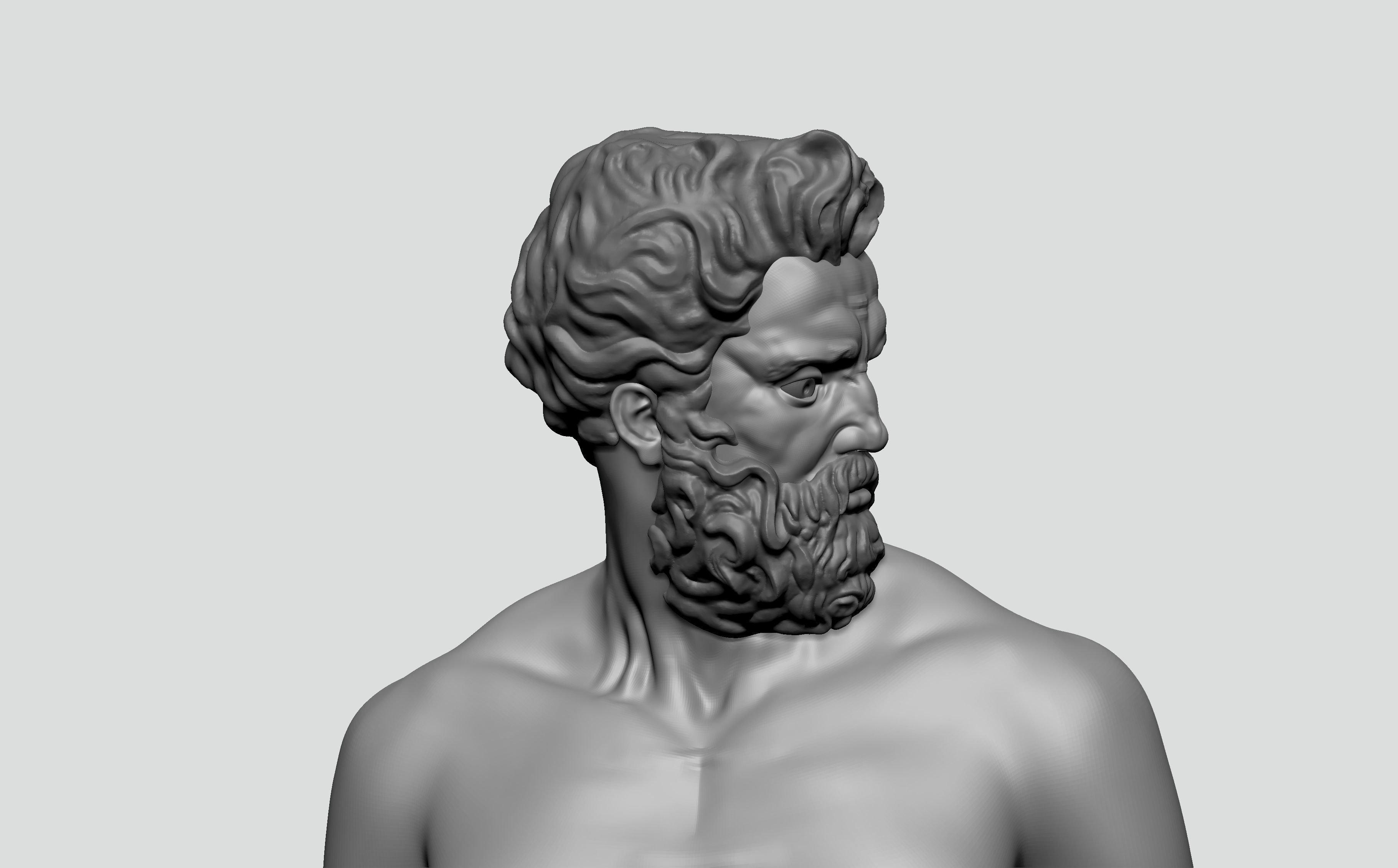 Poseidon Neptune bust 3D model_7