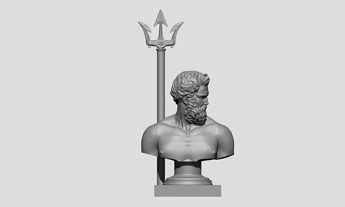 Poseidon Neptune bust 3D model