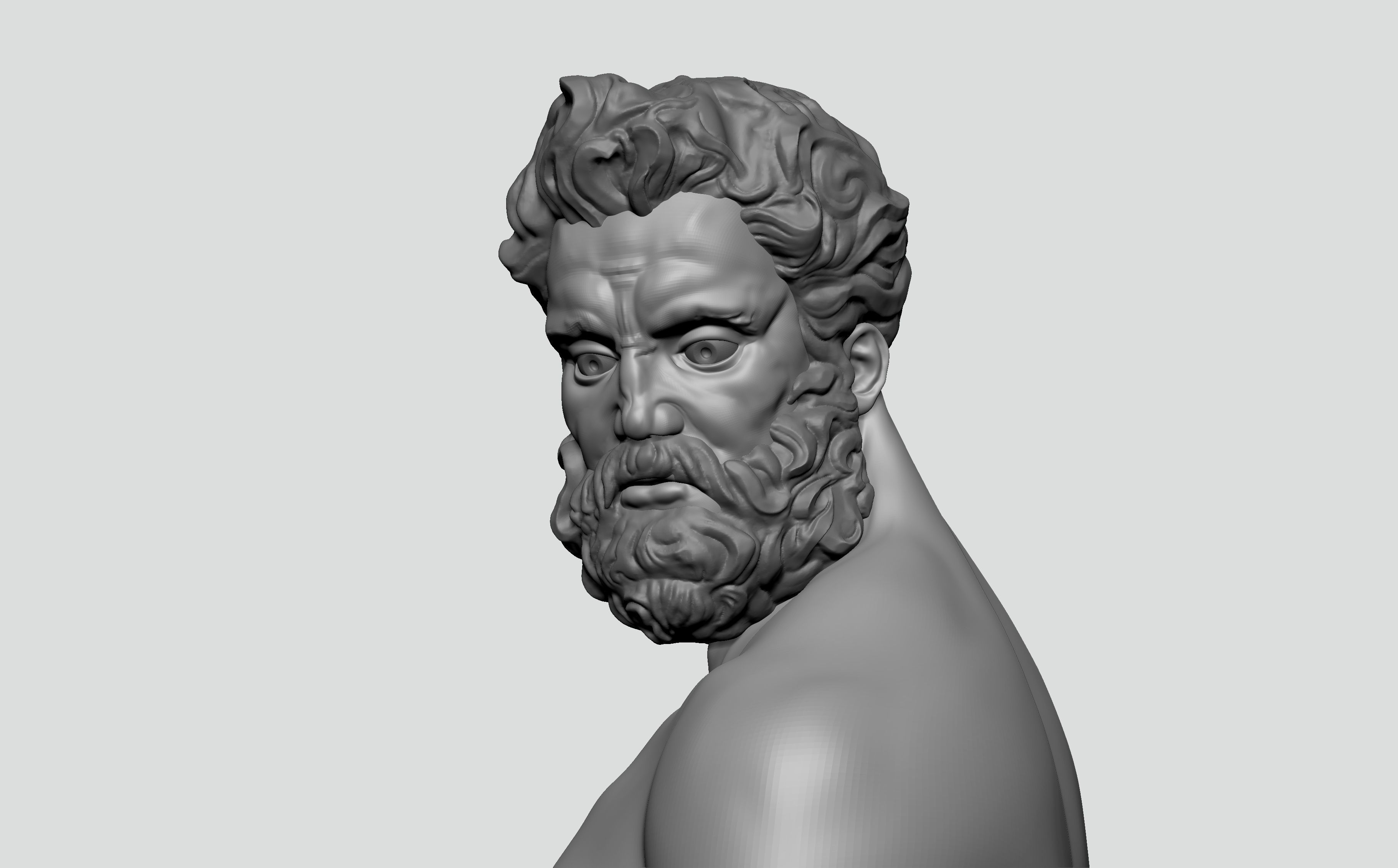 Poseidon Neptune bust 3D model_6