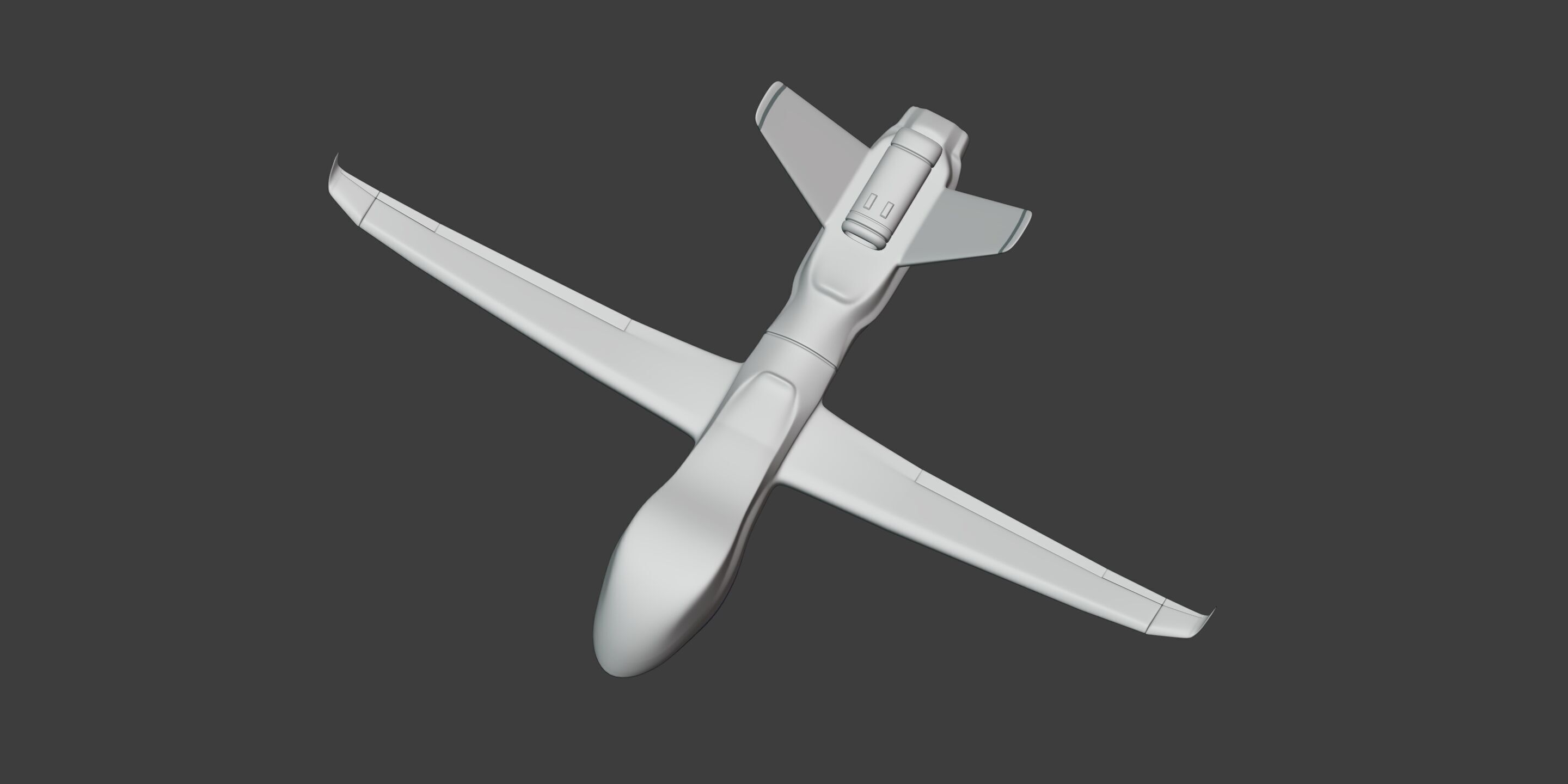 Generic Drone - Military Combat UAV - UCAV Low-poly 3D model_7