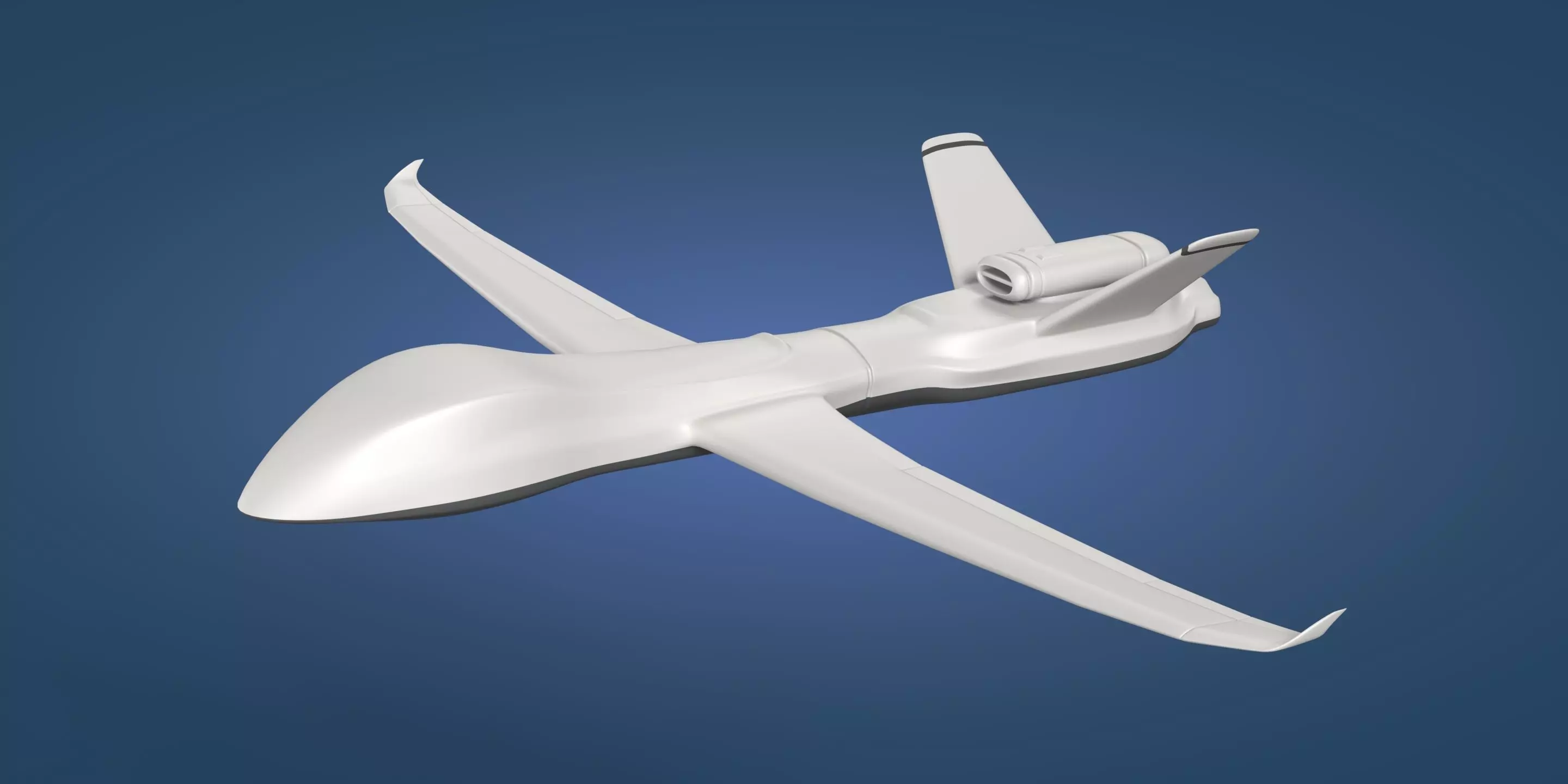 Generic Drone - Military Combat UAV - UCAV Low-poly 3D model_0