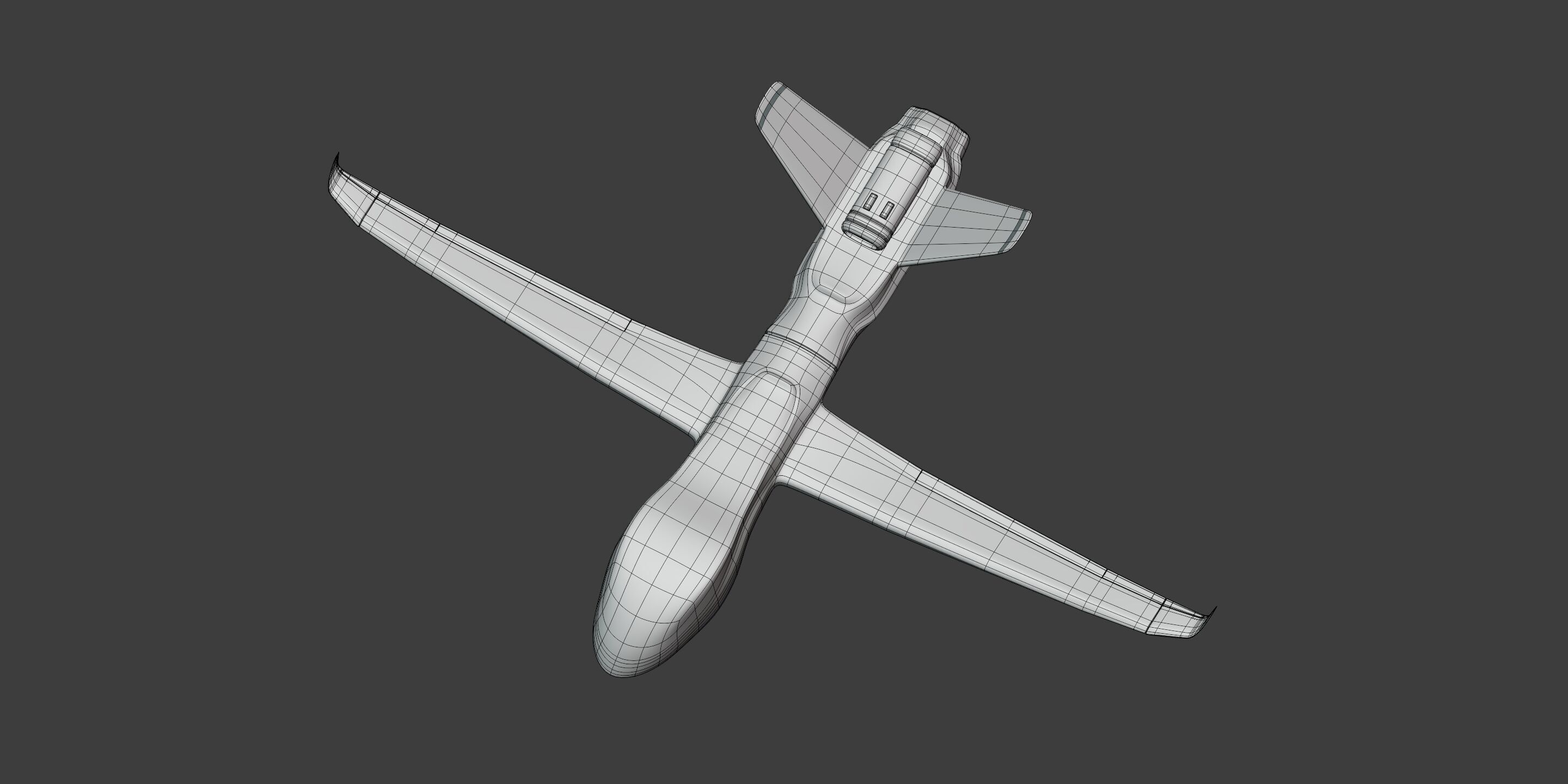 Generic Drone - Military Combat UAV - UCAV Low-poly 3D model_8