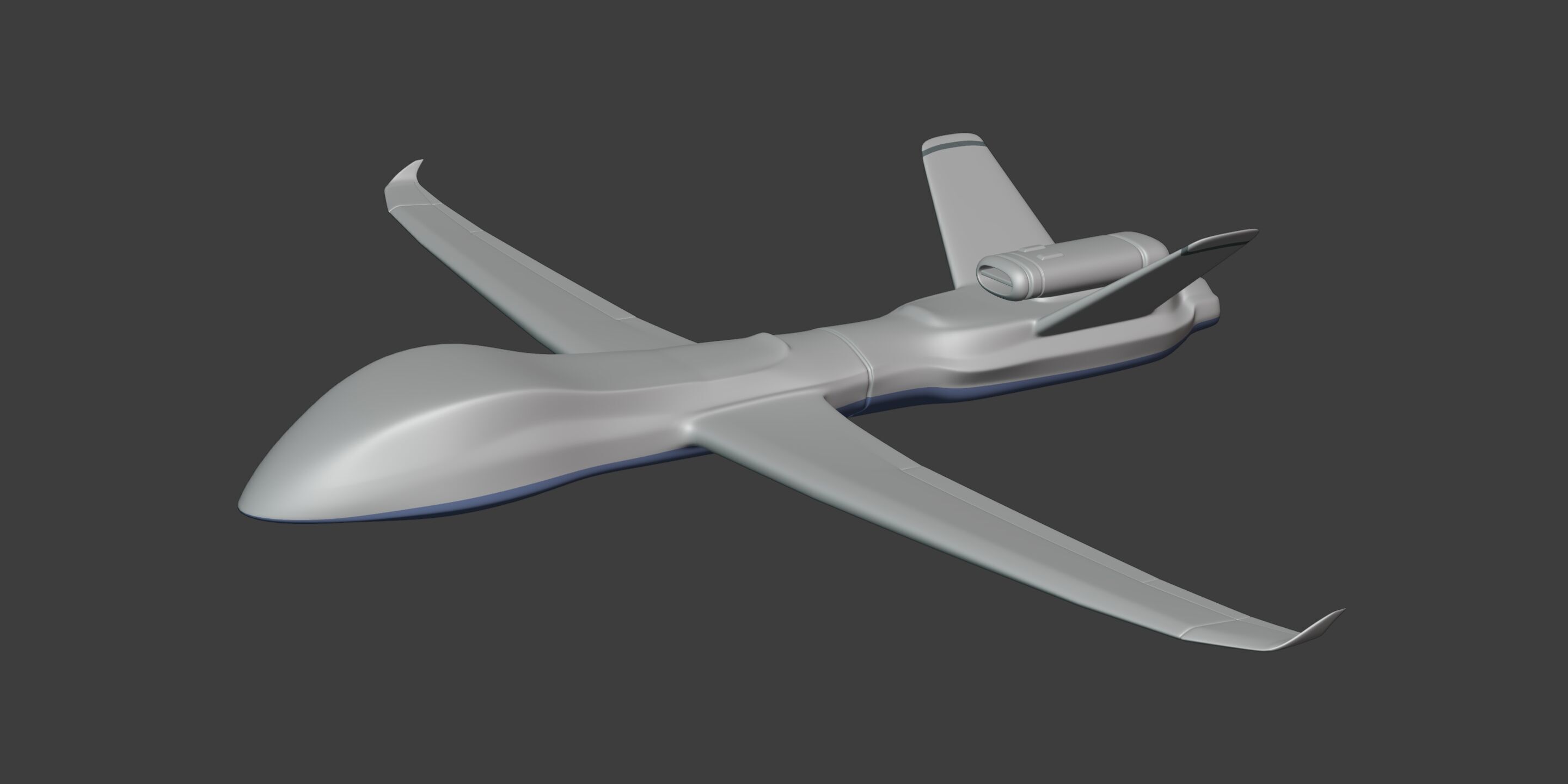 Generic Drone - Military Combat UAV - UCAV Low-poly 3D model_1