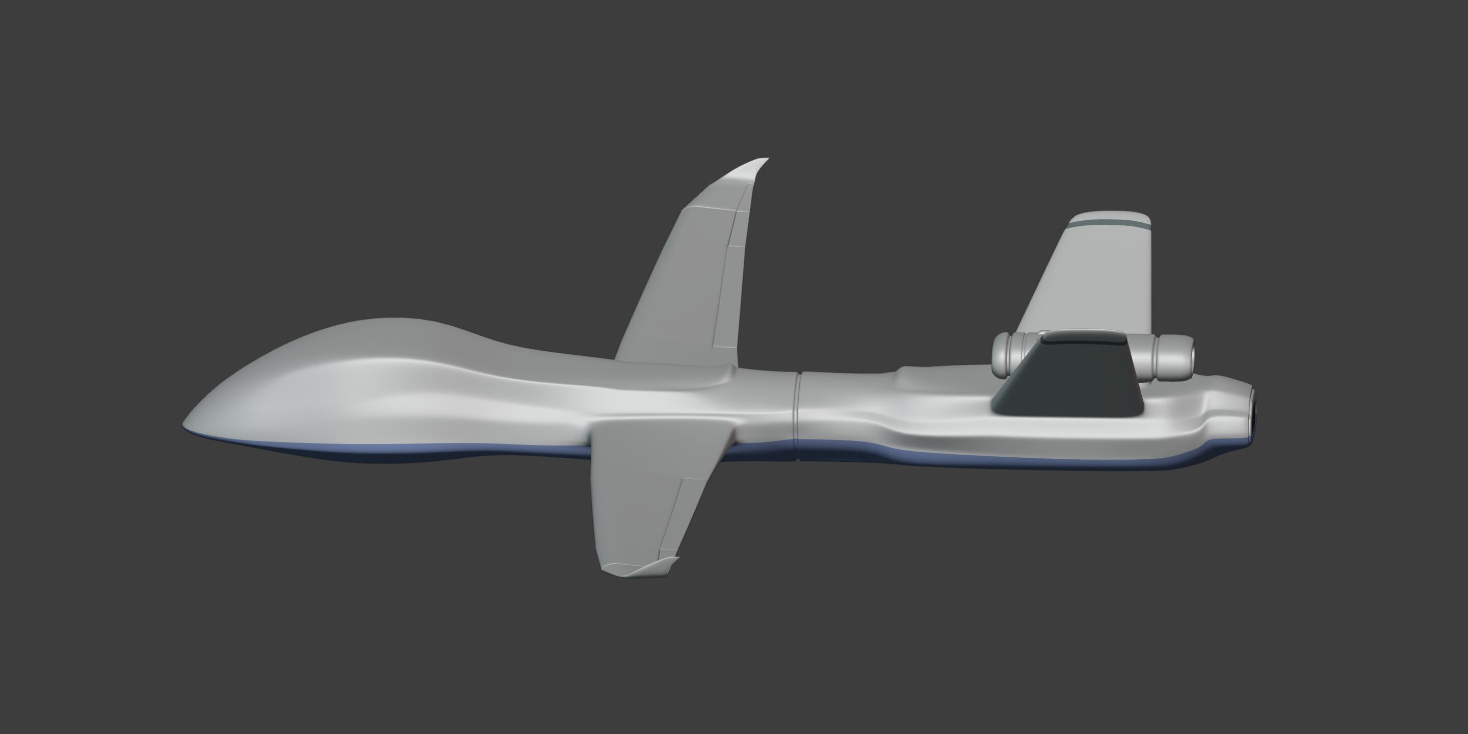 Generic Drone - Military Combat UAV - UCAV Low-poly 3D model_3