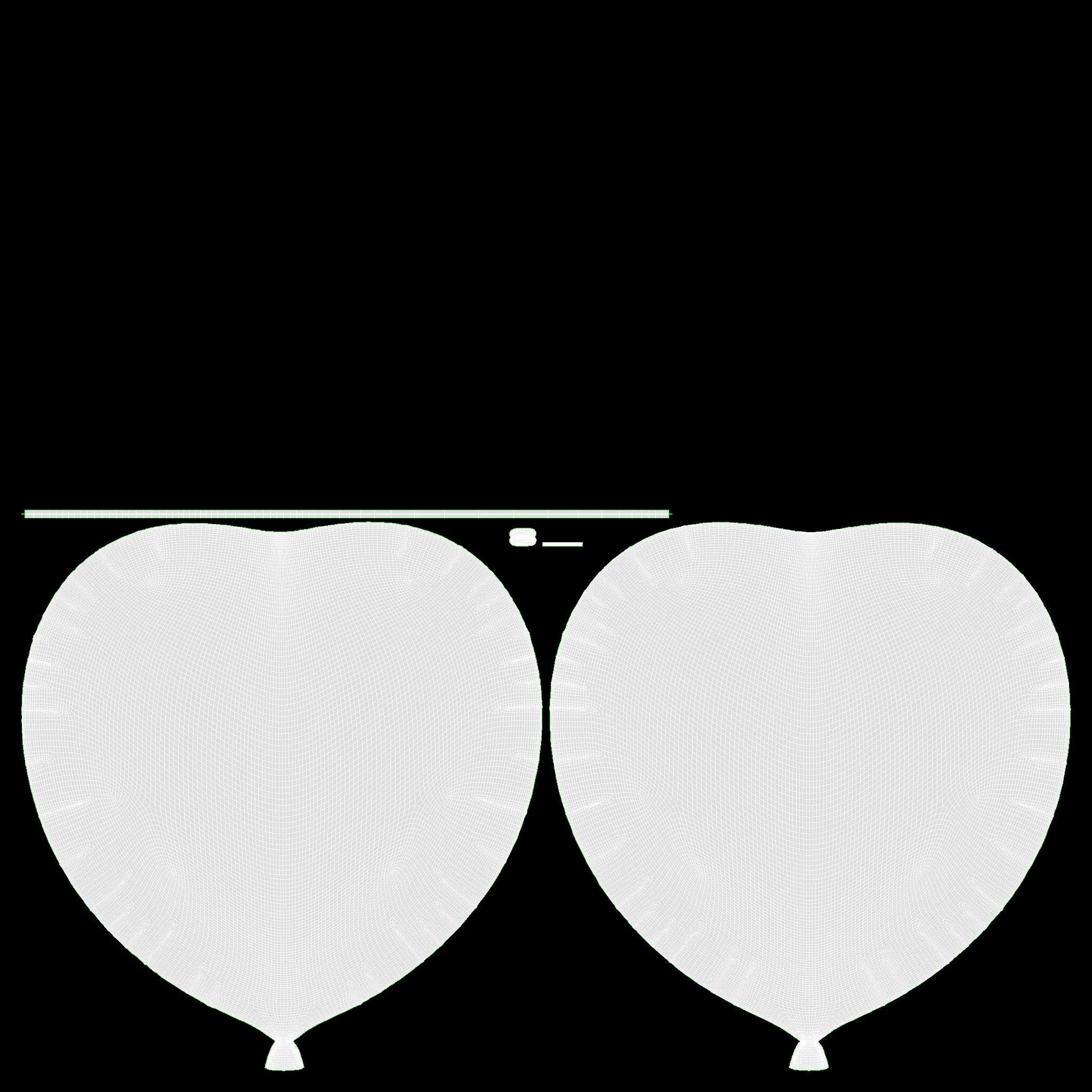 bear teddy plush toy with heart and balloon 3D model_9