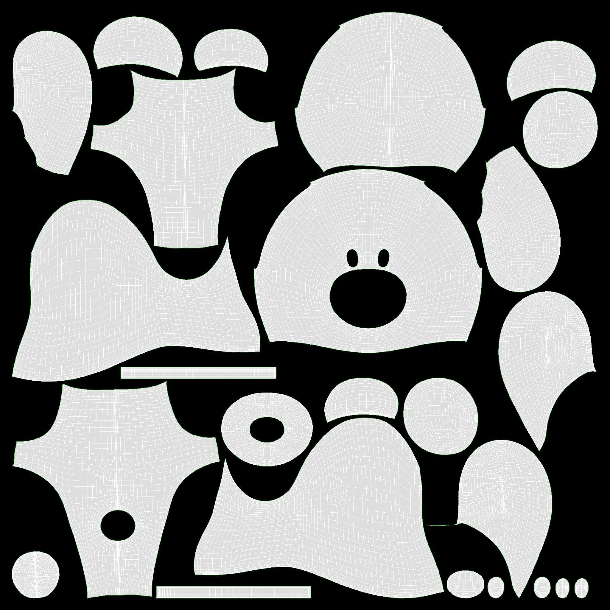 bear teddy plush toy with heart and balloon 3D model_20