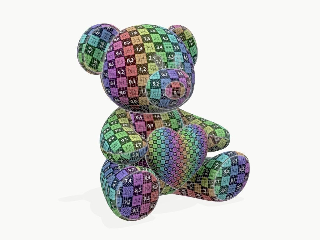 bear teddy plush toy with heart 3D model_16