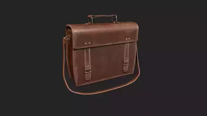 Leather Satchel - Leather Bag - Leather Luggage Low-poly 3D model Leather Satchel - Leather Bag - Leather Luggage Low-poly 3D model