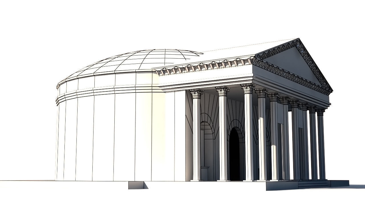 Ancient Rome Building Low-poly 3D model_4