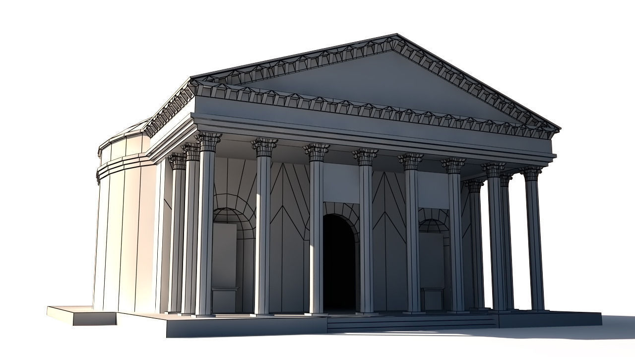 Ancient Rome Building Low-poly 3D model_3