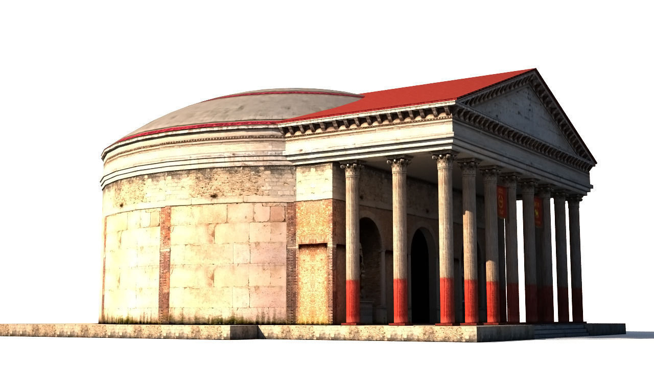 Ancient Rome Building Low-poly 3D model_2