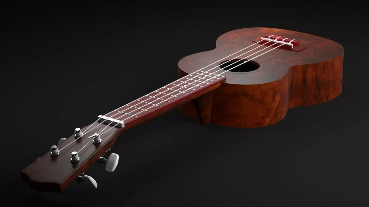 REALISTIC GUITAR 3D MODEL ukulele 3D model_0
