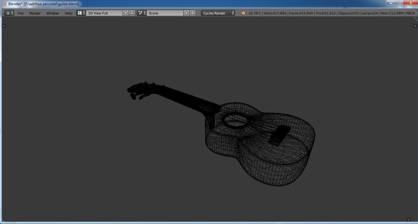 REALISTIC GUITAR 3D MODEL ukulele 3D model_1