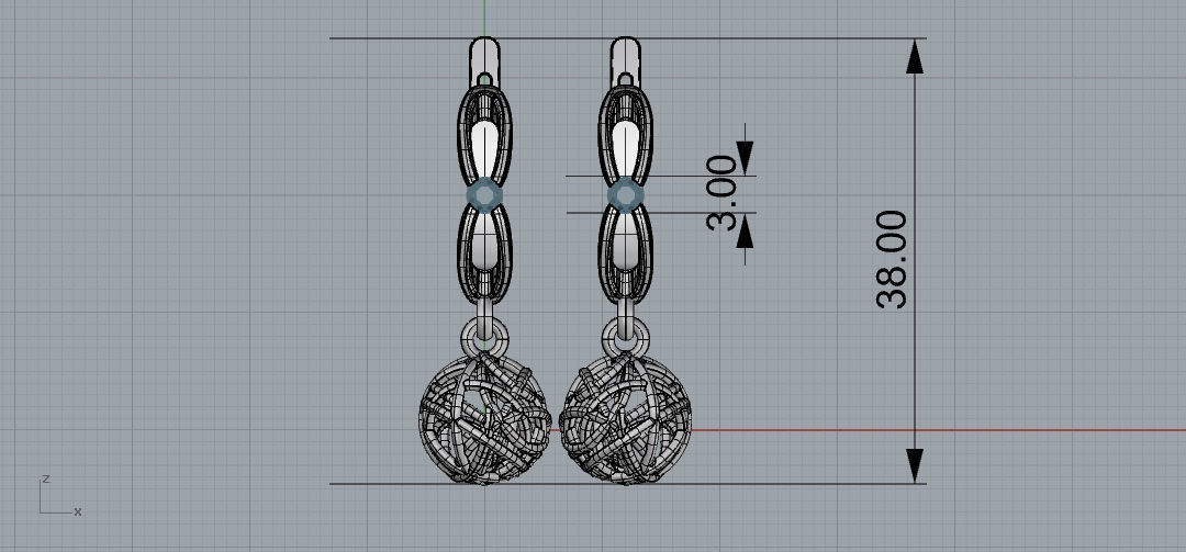Earrings Fantasy  3D print model_3