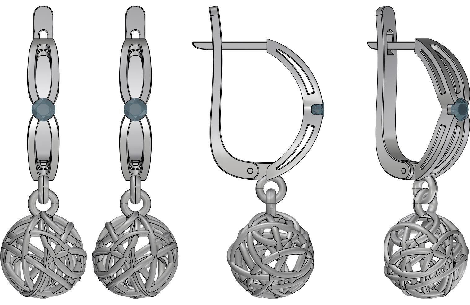 Earrings Fantasy  3D print model_1