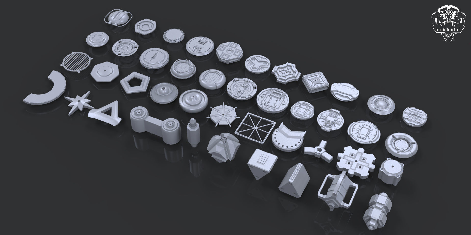 Hard Surface - KitBash Pack Low-poly 3D model_3