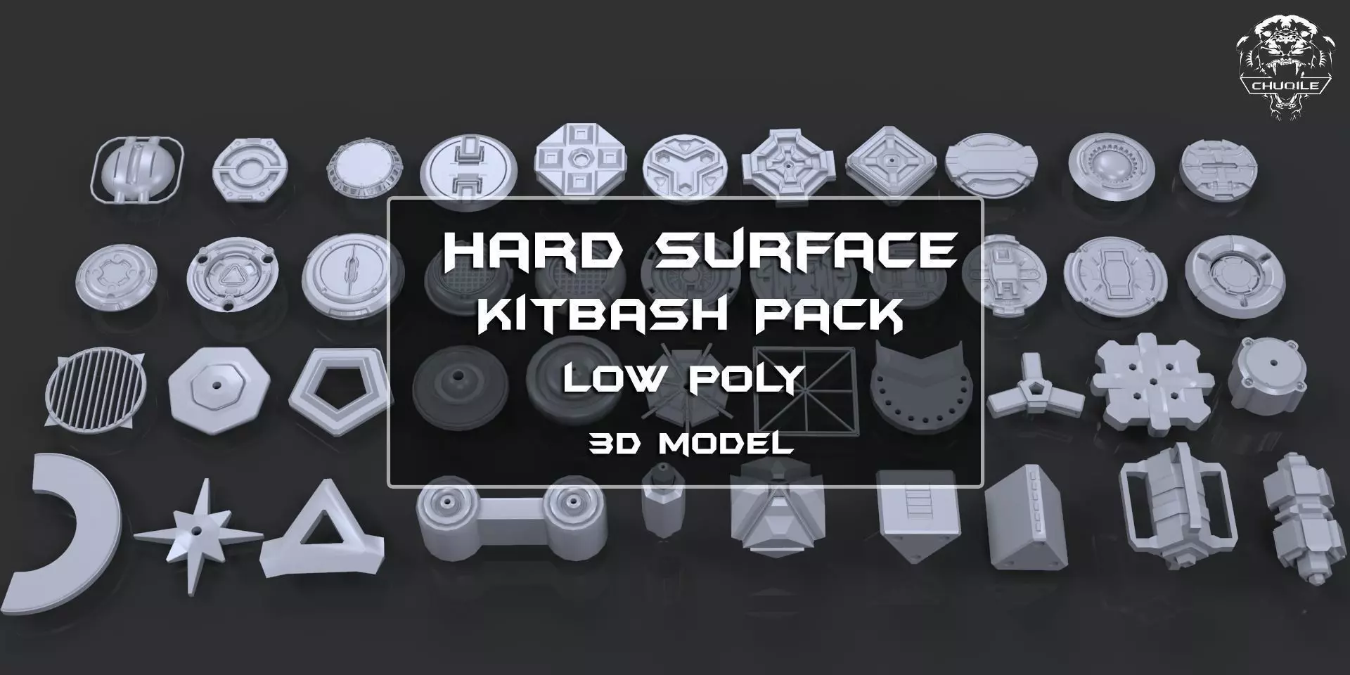 Hard Surface - KitBash Pack Low-poly 3D model_0