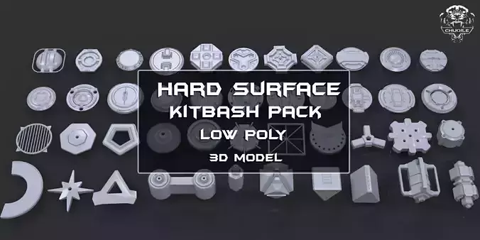 Hard Surface - KitBash Pack Low-poly 3D model