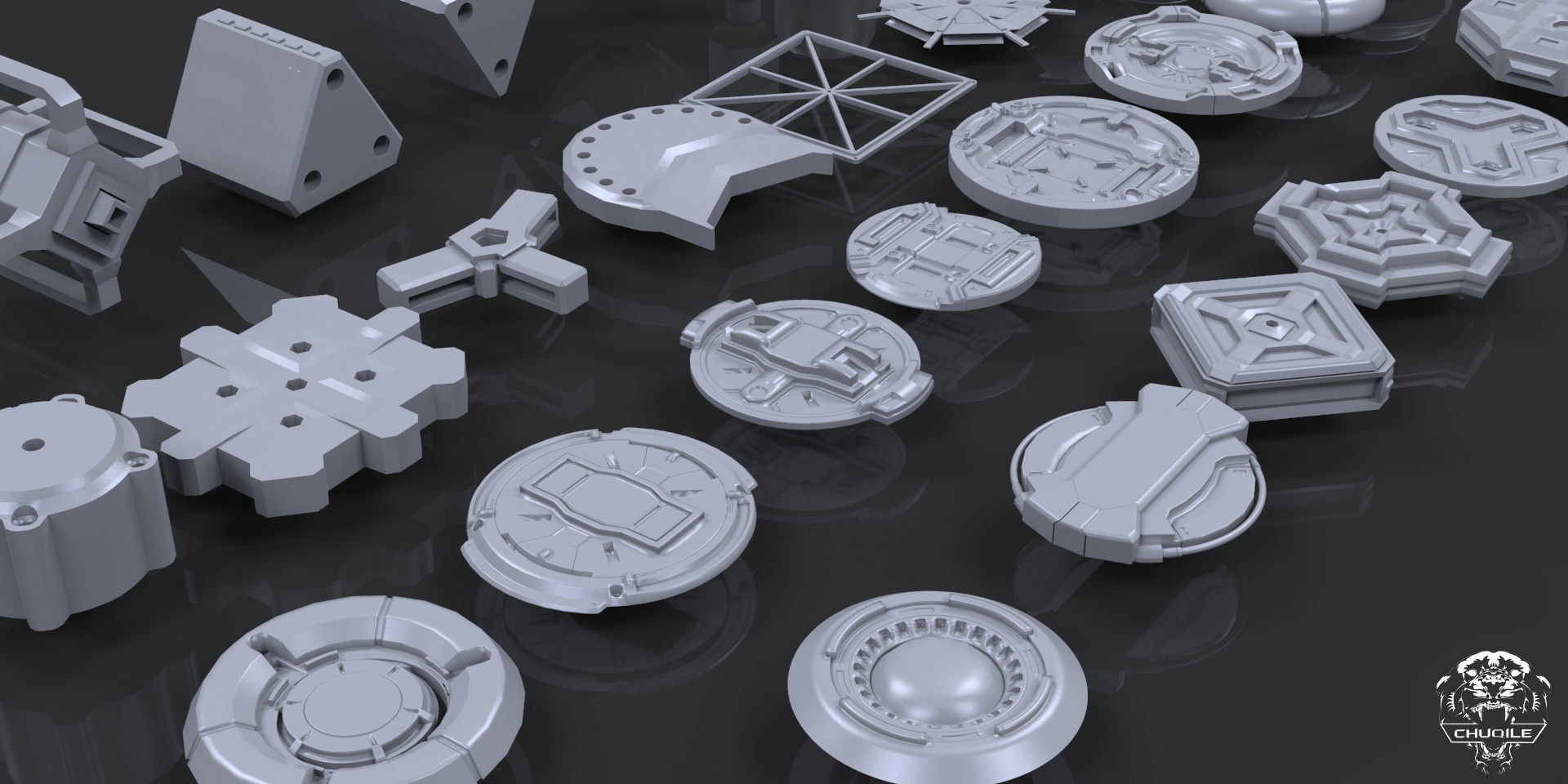 Hard Surface - KitBash Pack Low-poly 3D model_4