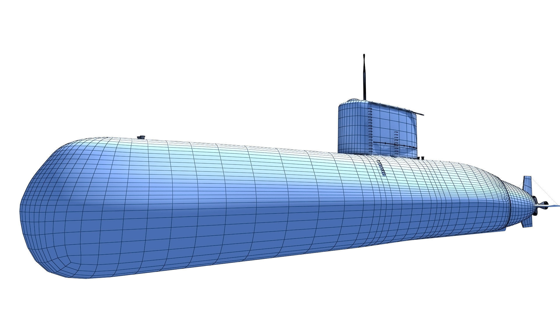 Preveze Class Submarine 209 Type 1400 Low-poly 3D model_5