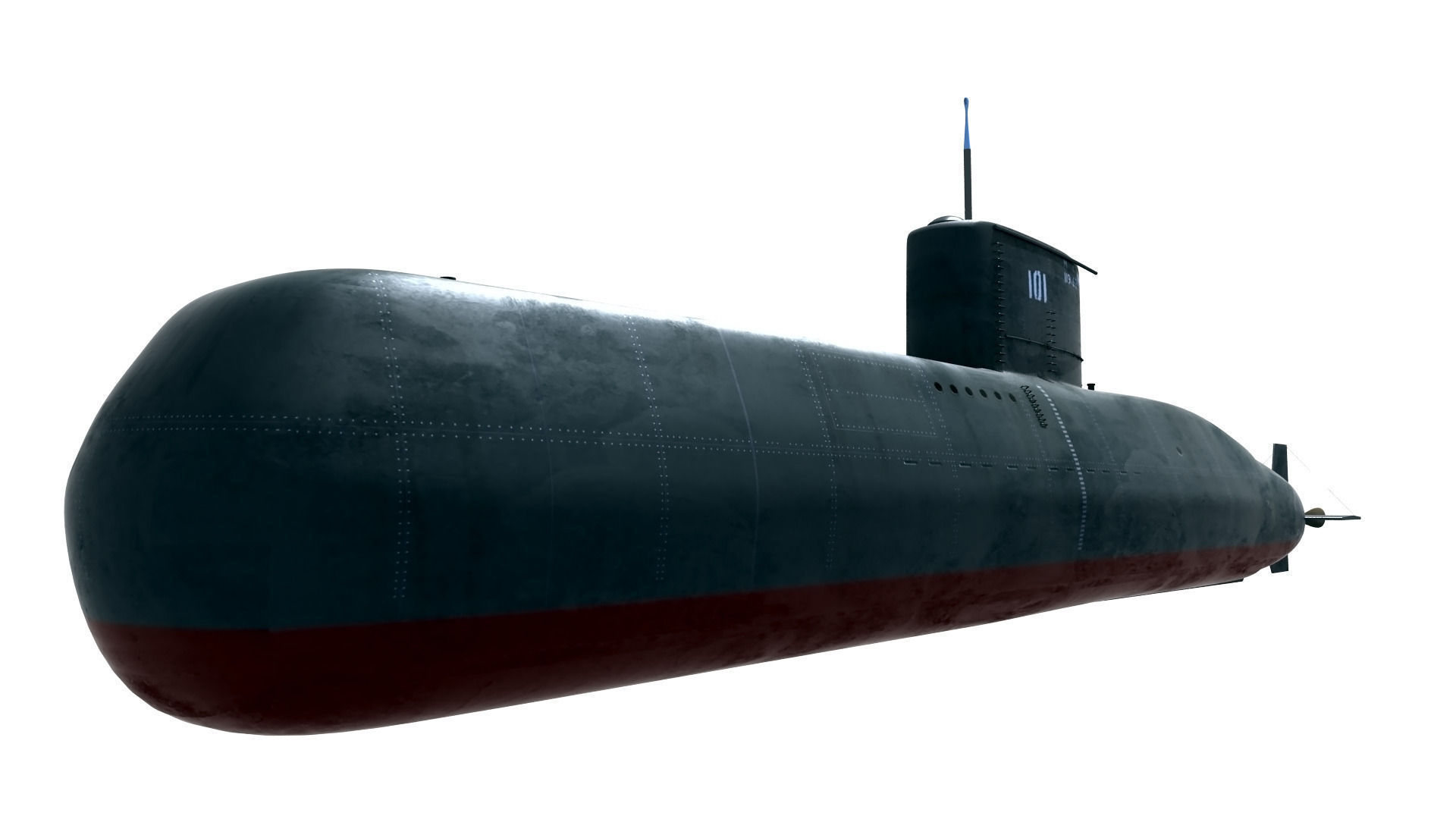 Preveze Class Submarine 209 Type 1400 Low-poly 3D model_1