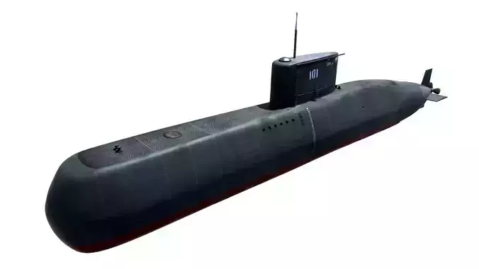 Preveze Class Submarine 209 Type 1400 Low-poly 3D model