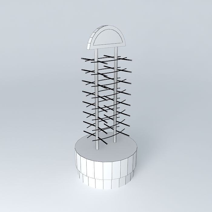 Exhibitor eyeglass display stand with wooden base Free 3D model_3